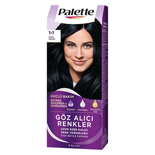 Palette Göz Alıcı Renkler 1-1 Gece Mavisi Saç Boyası nin resmi