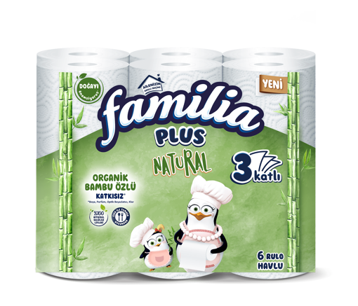 Famlia Plus Natural 3 Katlı Kağıt Havlu 6 Adet nin resmi