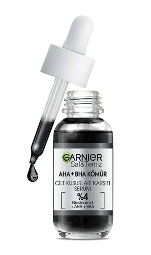 Garnier Siyah Serum Aha Bha Cilt Kusurları Karşıtı Peeling Etkili Serum 30 Ml nin resmi