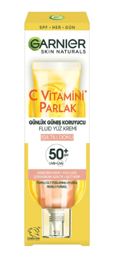 Garnier C Vitamini Günlük Güneş Koruyucu Işıltılı Doku Yüz Kremi nin resmi