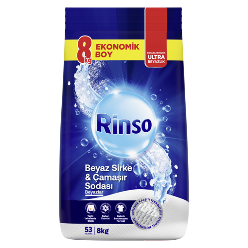 Rinso Beyaz Sirke&Soda Toz Çamaşır Deterjanı 8 Kg nin resmi