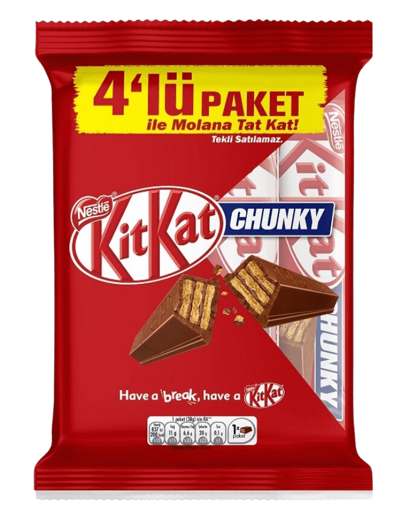 Nestle Gofret Kitkat 4'Lü Chunky 152Gr nin resmi