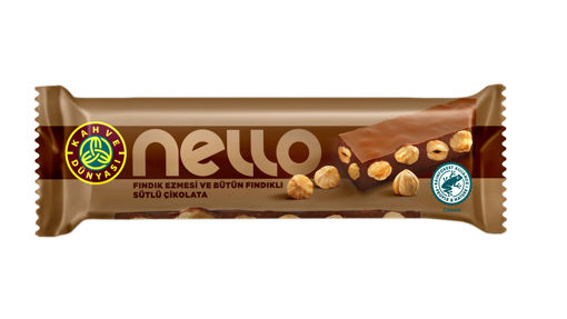 Kahve Dünyası Nello Fındık Ezmeli Ve Bütün Fındıklı Çikolata 33 Gr nin resmi
