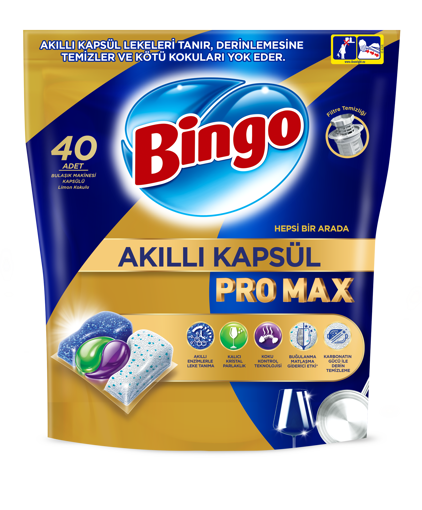 Bingo Hepsi Bir Arada Bulaşık Tableti 40 Adet nin resmi