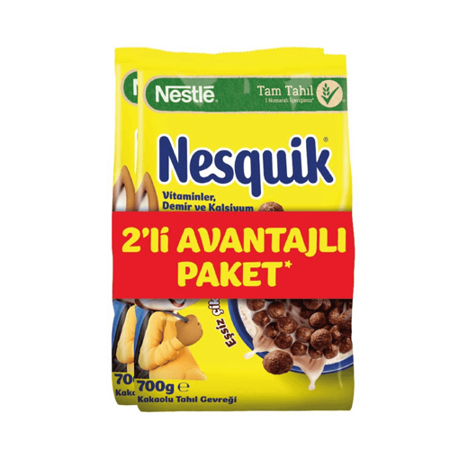 Nestle Nesquik Mısır Gevreği 2'li 450 Gr nin resmi