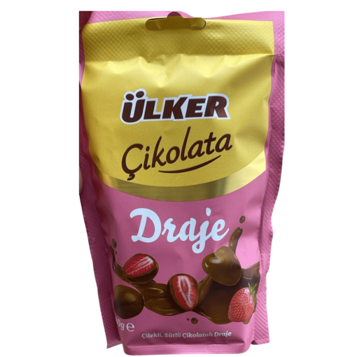 Ülker Fındıklı Çilekli Draje Çikolata 80 Gr nin resmi