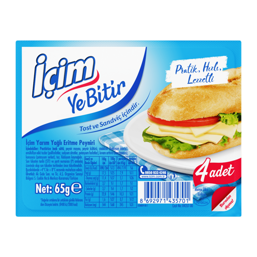 İçim Dilimli Tost-Sandviç Peyniri 65 Gr nin resmi