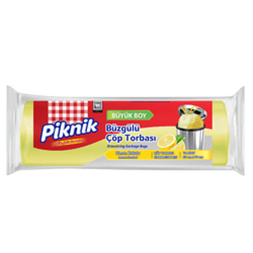 Piknik Limon Kokulu Büzgülü Büyük Boy Çöp Torbası 10'lu nin resmi