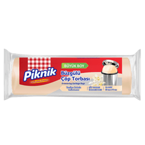 Piknik Vanilya Kokulu Büzgülü Büyük Boy Çöp Torbası 15'li nin resmi