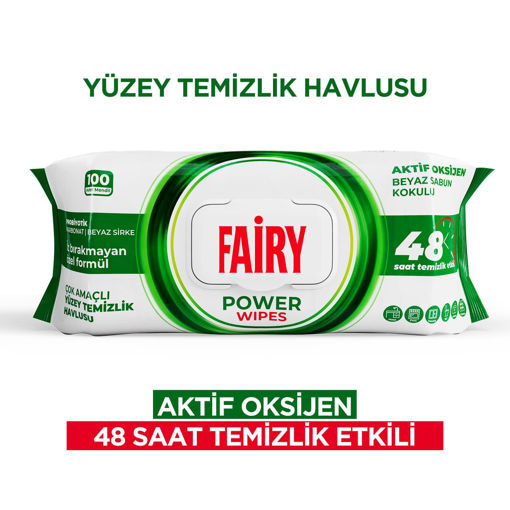 Fairy Beyaz Sabun Kokulu Yüzey Temizleme Mendili 100'lü nin resmi