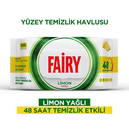 Fairy Limon Kokulu Yüzey Temizleme Mendili 100'lü nin resmi