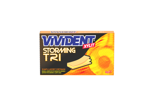 Vivident Storming 3 Katlı Mango, Çarkıfelek Ve Narenciye Aromalı Sakız 33 Gr nin resmi