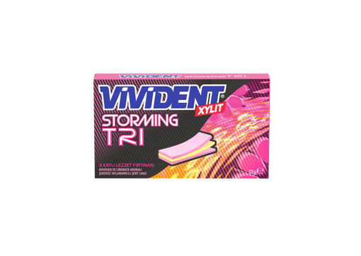 Vivident Storming 3 Katlı Ahududu Ve Limonata Aromalı Sakız 33 Gr nin resmi