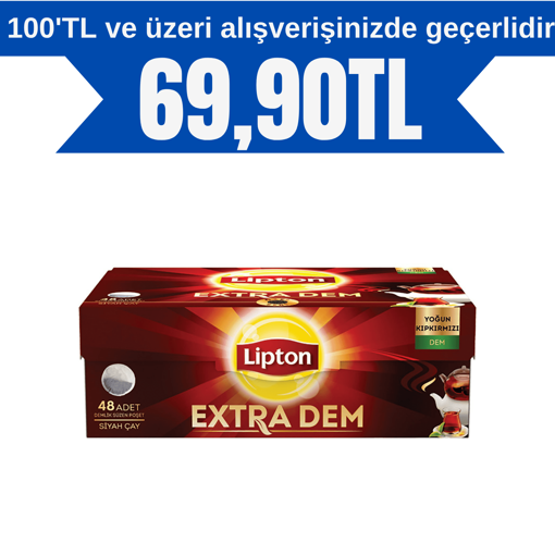 Lipton Extra Dem Demlik Poşet Çay 48'li nin resmi