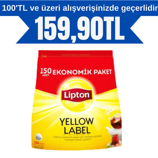 Lipton Yellow Label Demlik Poşet Çay 150'li nin resmi