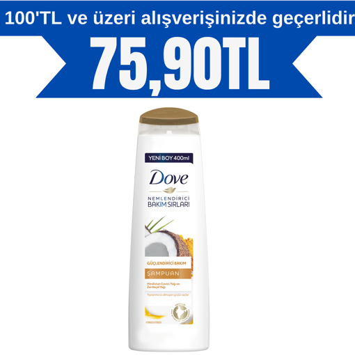 Dove Hindistan Cevizi Yağı ve Zerdeçal Özlü Şampuan 400 Ml nin resmi