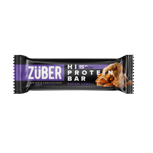 Züber Glutensiz Badem Ezmeli Protein Bar  45 Gr nin resmi